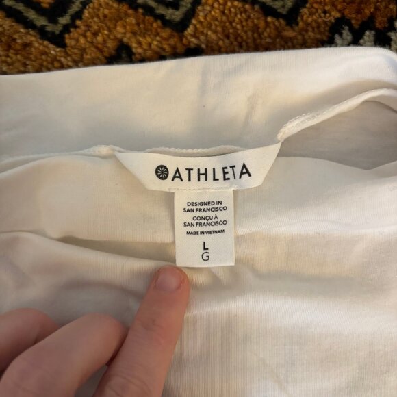 Athleta White Mock Neck Tank Top - Picture 2 of 4